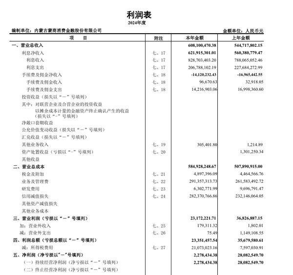 龙辉配资 蒙商消费金融净利润227.8万元 同比下跌91.89%
