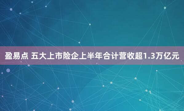 盈易点 五大上市险企上半年合计营收超1.3万亿元
